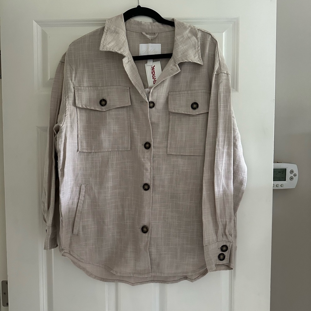 Ashley By 26 International Beige Textured Shirt